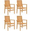 Stapelbara trädgårdsstolar 4 st 56,5x57,5x91 cm massiv teak vidaXL – miniatyr 2