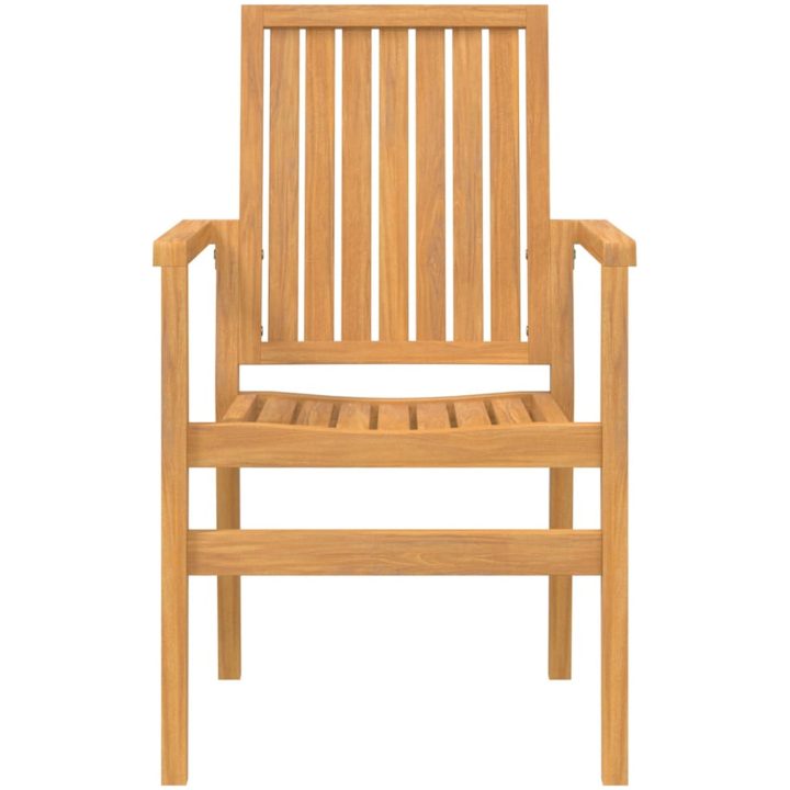 Stapelbara trädgårdsstolar 4 st 56,5x57,5x91 cm massiv teak vidaXL – bild 4