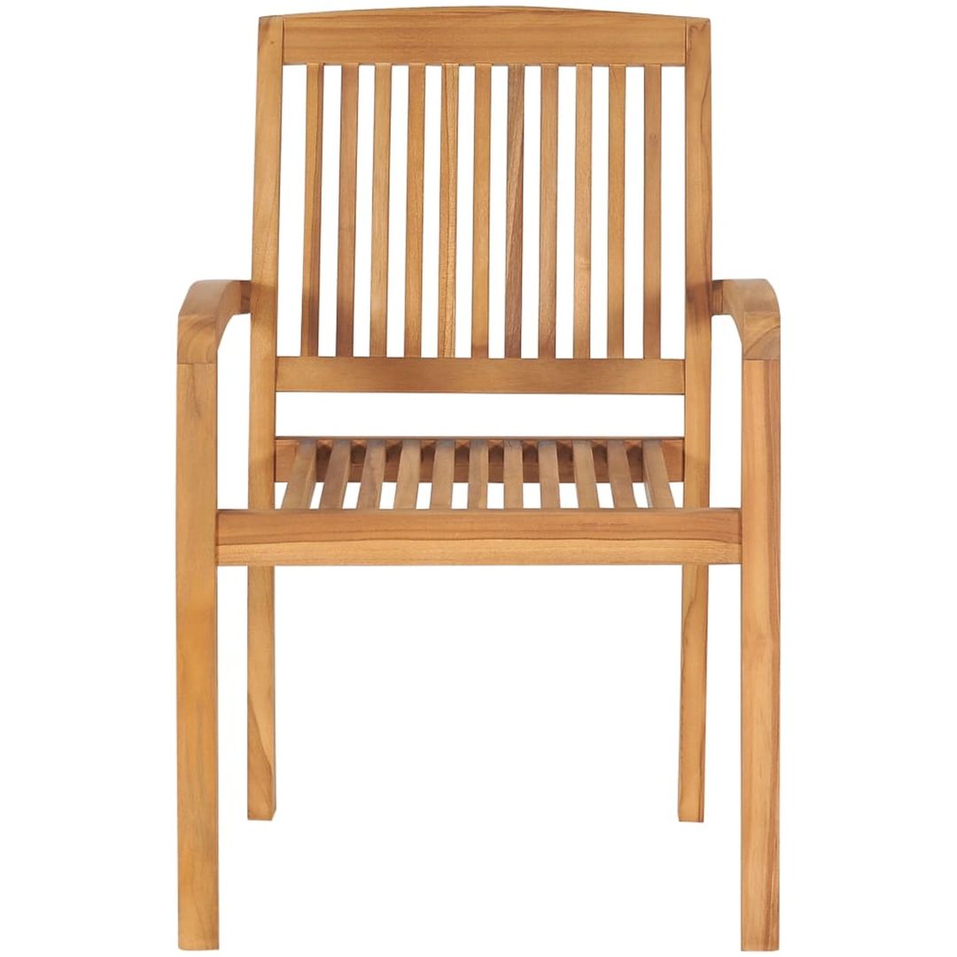 Stapelbara trädgårdsstolar 4 st massiv teak vidaXL – bild 3