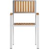Stapelbara Trädgårdsstolar 4 st Massivt Teakträ och Rostfritt Stål vidaXL 56 x 54.5 x 87 cm – miniatyr 5