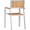 Stapelbara Trädgårdsstolar 4 st Massivt Teakträ och Rostfritt Stål vidaXL 56 x 54.5 x 87 cm – miniatyr 7