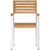 Stapelbara Trädgårdsstolar 4 st Solid Teak & Rostfritt Stål vidaXL 56 x 54.5 x 87 cm – miniatyr 5