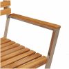 Stapelbara Trädgårdsstolar 4 st Solid Teak & Rostfritt Stål vidaXL 56 x 54.5 x 87 cm – miniatyr 8