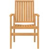 Stapelbara trädgårdsstolar 6 st 56,5x57,5x91 cm massiv teak vidaXL – miniatyr 4