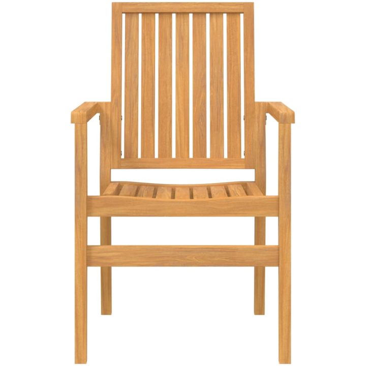Stapelbara trädgårdsstolar 6 st 56,5x57,5x91 cm massiv teak vidaXL – bild 4