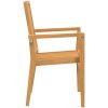 Stapelbara trädgårdsstolar 6 st 56,5x57,5x91 cm massiv teak vidaXL – miniatyr 5