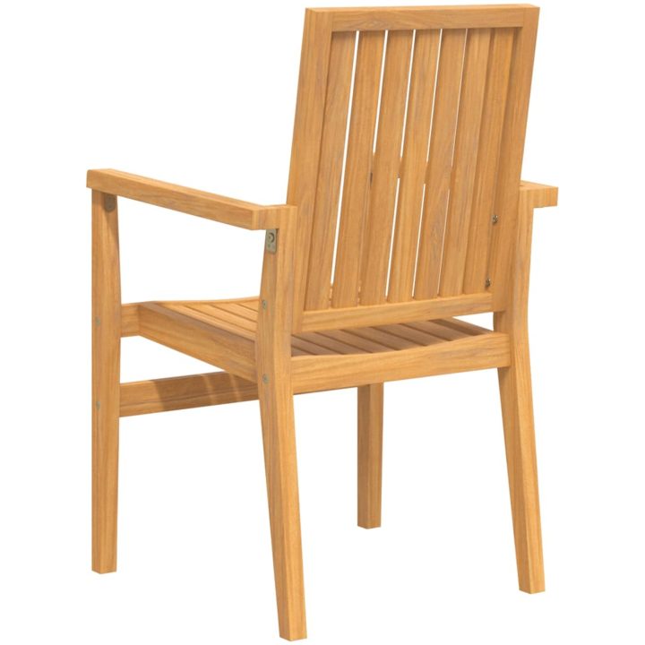 Stapelbara trädgårdsstolar 6 st 56,5x57,5x91 cm massiv teak vidaXL – bild 6