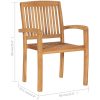 Stapelbara trädgårdsstolar 6 st massiv teak vidaXL – miniatyr 5