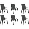 Stapelbara trädgårdsstolar 6 st svart textilentyg vidaXL – miniatyr 2