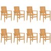 Stapelbara trädgårdsstolar 8 st 56,5x57,5x91 cm massiv teak vidaXL – miniatyr 2