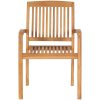 Stapelbara trädgårdsstolar 8 st massiv teak vidaXL – miniatyr 3