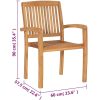 Stapelbara trädgårdsstolar 8 st massiv teak vidaXL – miniatyr 5