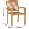 Stapelbara trädgårdsstolar med dynor 4 st massiv teak vidaXL – miniatyr 12