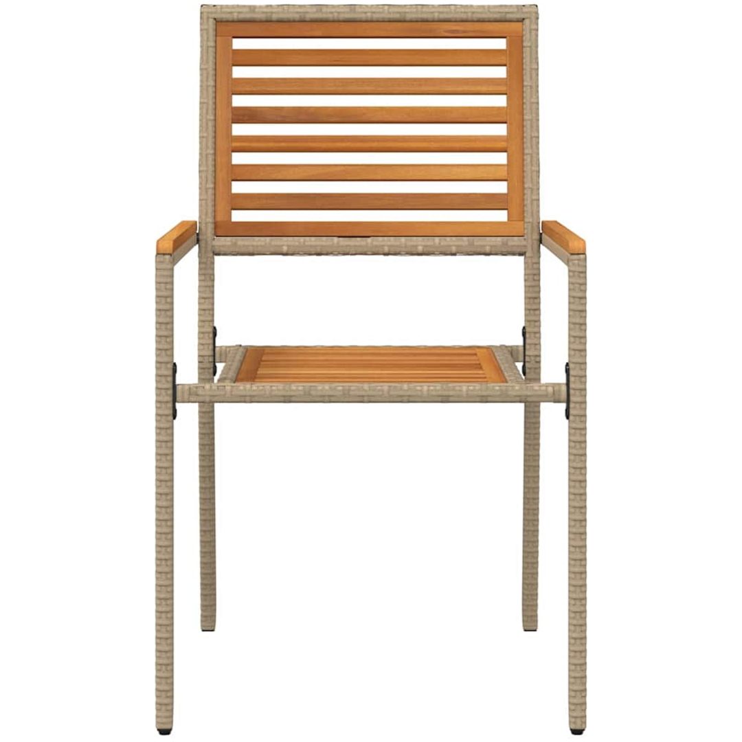 Stapelbara Trädgårdsstolar - Set om 2 i Beige Poly Rattan. vidaXL 54 x 56 x 90 cm – bild 5