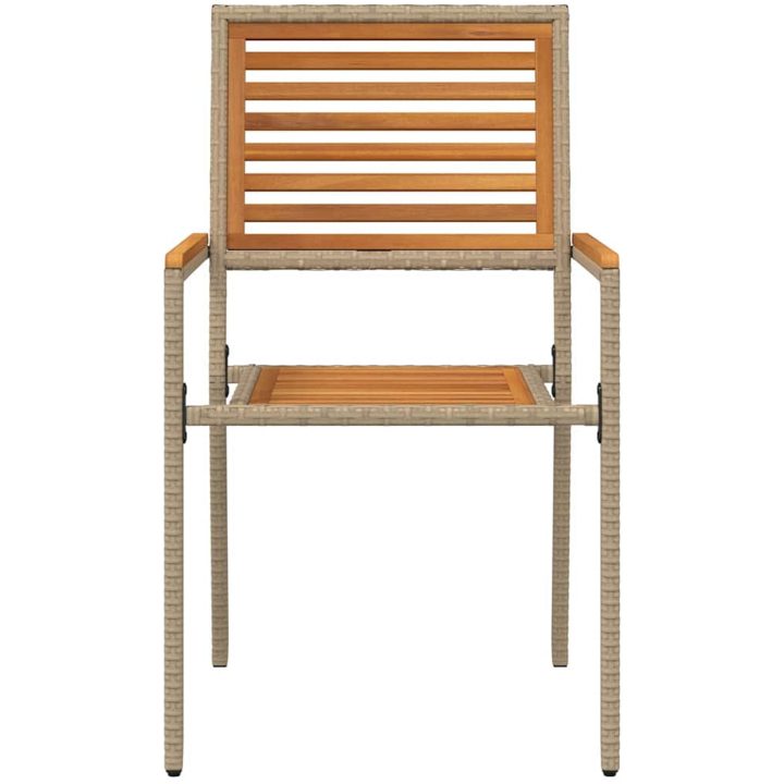Stapelbara Trädgårdsstolar - Set om 2 i Beige Poly Rattan. vidaXL 54 x 56 x 90 cm – bild 5