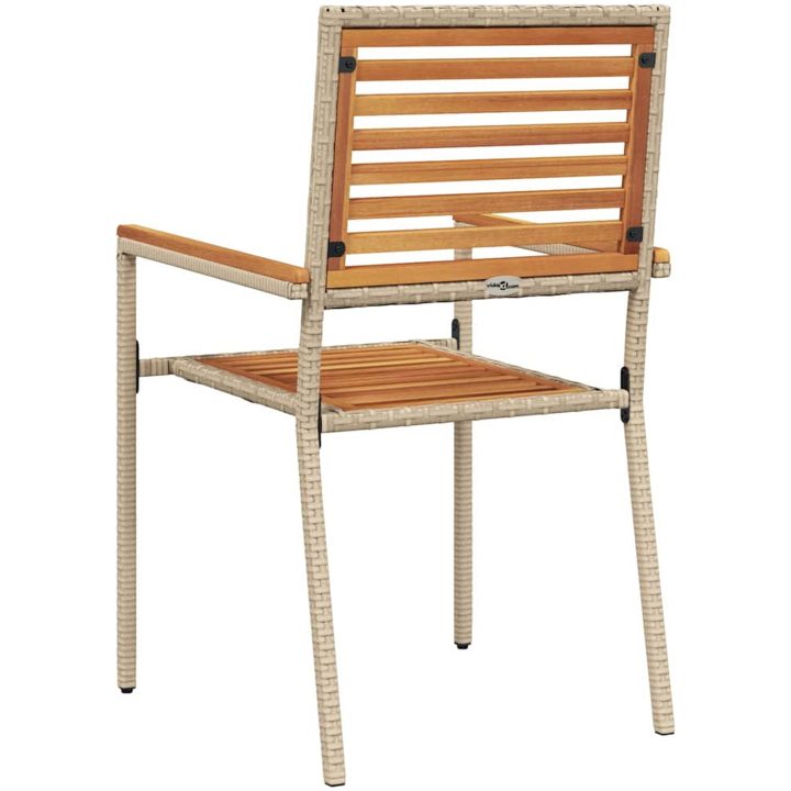 Stapelbara Trädgårdsstolar - Set om 2 i Beige Poly Rattan. vidaXL 54 x 56 x 90 cm – bild 7