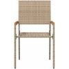 Stapelbara Trädgårdstolar - 2-pack i Beige Poly Rattan vidaXL 54 x 56 x 90 cm – miniatyr 5