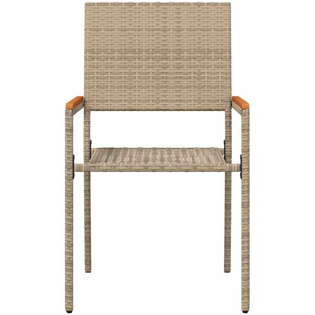 Stapelbara Trädgårdstolar - 2-pack i Beige Poly Rattan vidaXL 54 x 56 x 90 cm – bild 5