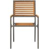 Stapelbara Trädgårdstolar - 2 st i Grå Poly Rattan vidaXL 54 x 56 x 90 cm – miniatyr 5