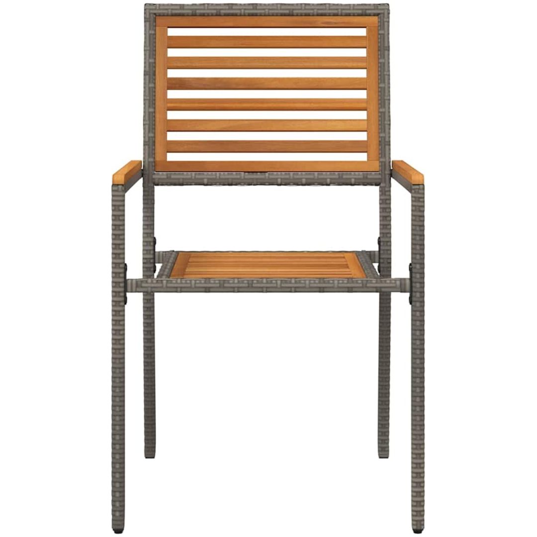 Stapelbara Trädgårdstolar - 2 st i Grå Poly Rattan vidaXL 54 x 56 x 90 cm – bild 5