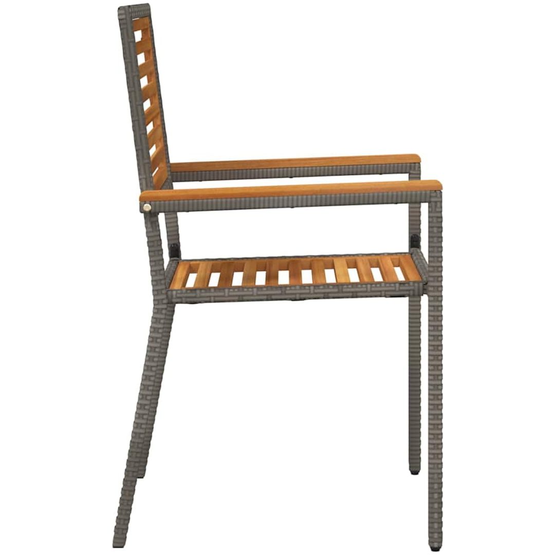 Stapelbara Trädgårdstolar - 2 st i Grå Poly Rattan vidaXL 54 x 56 x 90 cm – bild 6