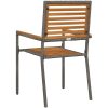 Stapelbara Trädgårdstolar - 2 st i Grå Poly Rattan vidaXL 54 x 56 x 90 cm – miniatyr 7