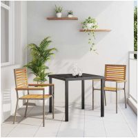 Stapelbara Trädgårdstolar - 2 st i Grå Poly Rattan vidaXL