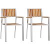 Stapelbara Trädgårdstolar 2 st Massivt Akacia & Rostfritt Stål vidaXL 56 x 54.5 x 87 cm – miniatyr 2