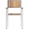 Stapelbara Trädgårdstolar 2 st Massivt Akacia & Rostfritt Stål vidaXL 56 x 54.5 x 87 cm – miniatyr 5