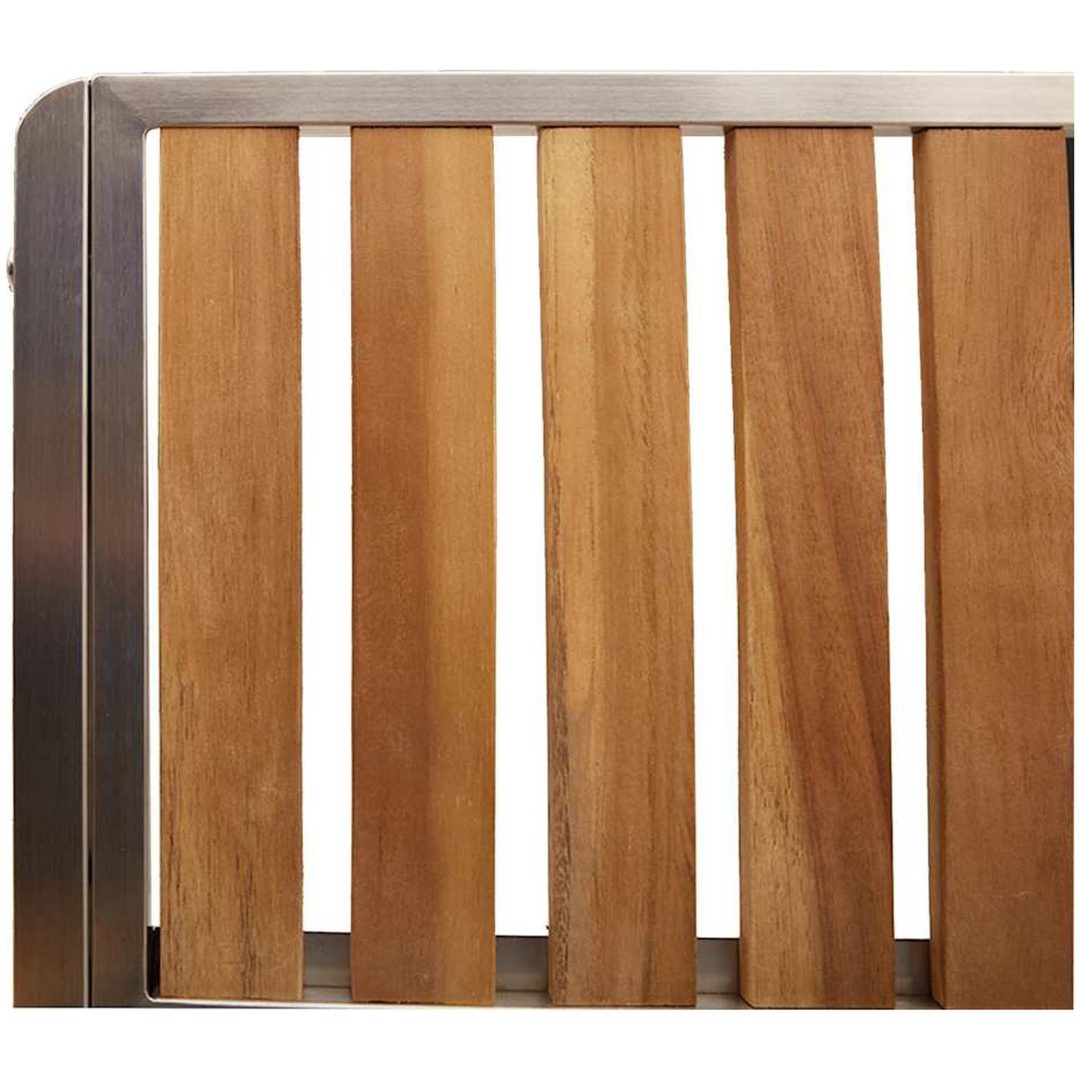 Stapelbara Trädgårdstolar 2 st Massivt Akacia & Rostfritt Stål vidaXL 56 x 54.5 x 87 cm – bild 9