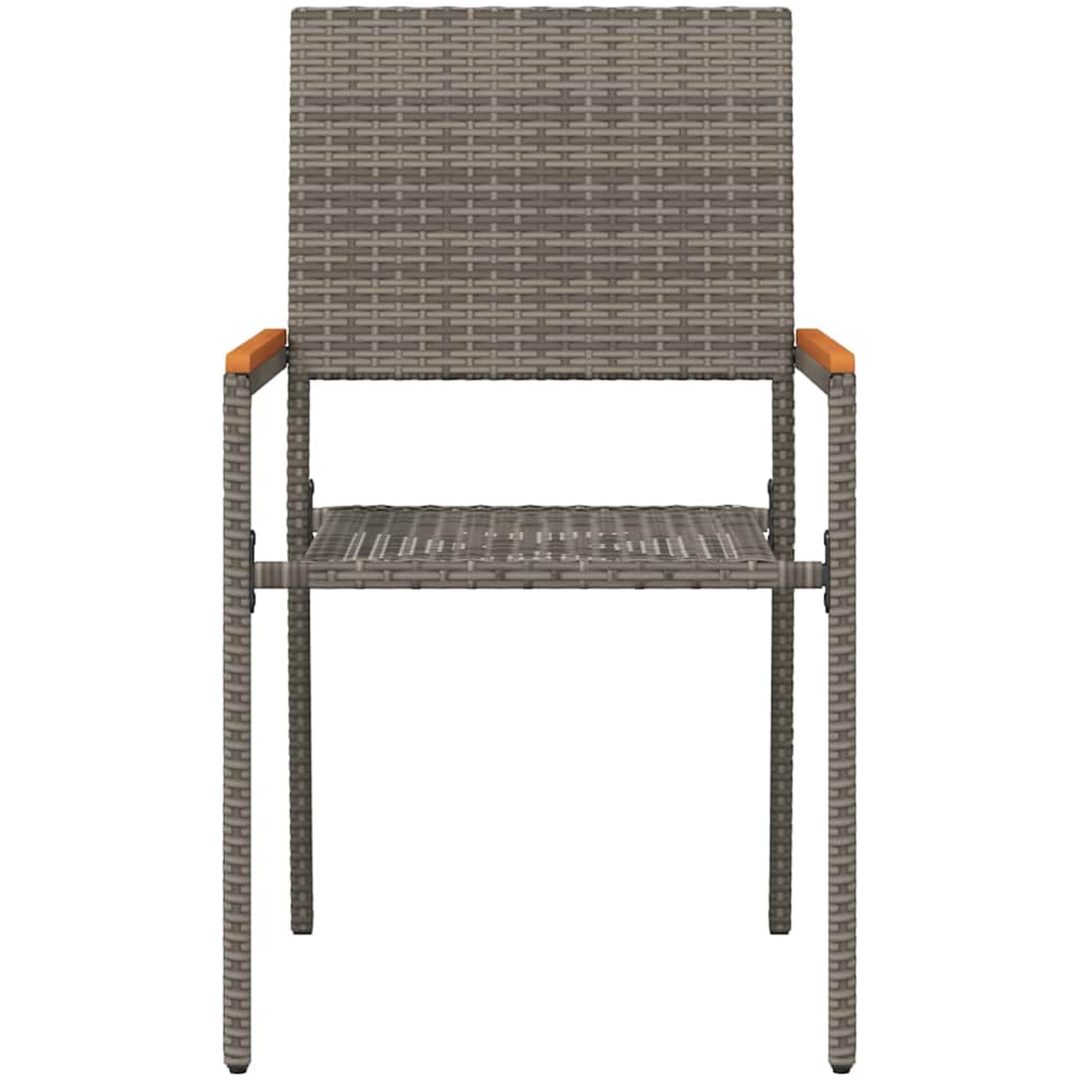 Stapelbara Trädgårdstolar, set om 2 i grå polyrotting. vidaXL 54 x 56 x 90 cm – bild 5