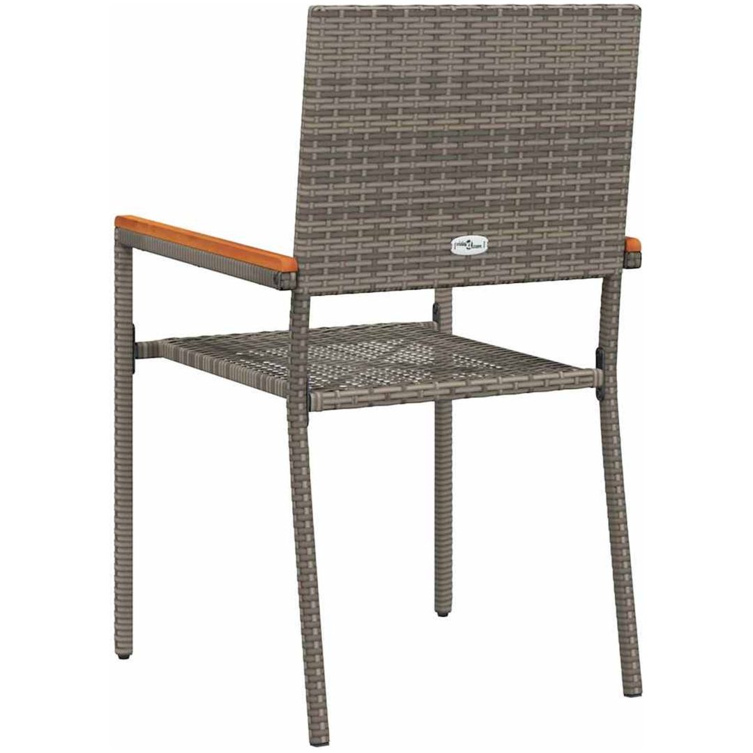 Stapelbara Trädgårdstolar, set om 2 i grå polyrotting. vidaXL 54 x 56 x 90 cm – bild 7