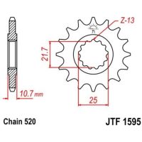 Steel Noise-Free Front Sprocket 1595 - 520 JT SPROCKETS