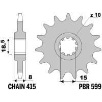 Steel Standard Front Sprocket - 415 PBR