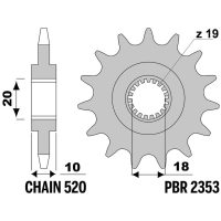 Steel Standard Front Sprocket - 520 PBR