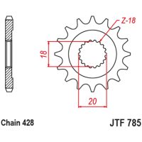 Steel Standard Front Sprocket 785 - 428 JT SPROCKETS