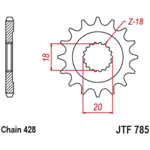 Steel Standard Front Sprocket 785 - 428 JT SPROCKETS