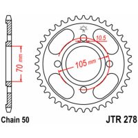 Steel Standard Rear Sprocket 278 - 530 JT SPROCKETS