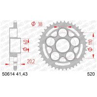 Steel Standard Rear Sprocket 50614 - 520 Afam