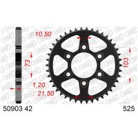 Steel Standard Rear Sprocket 50903 - 525 Afam
