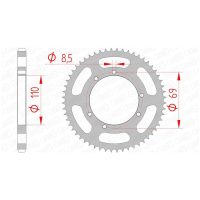 Steel Standard Rear Sprocket 59104 - 428 Afam