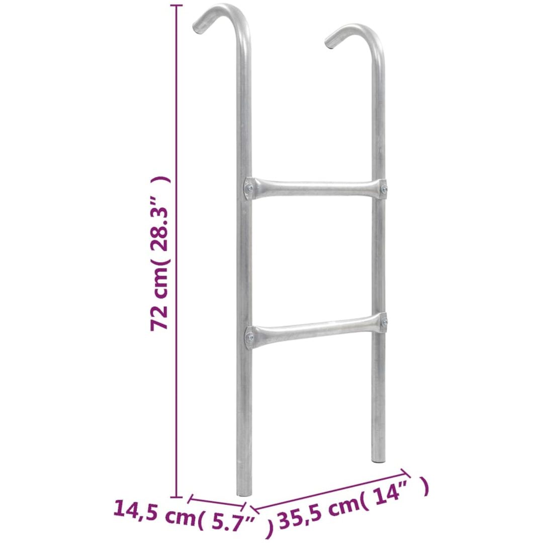 Stege till studsmatta 2 steg stål silver vidaXL 72 cm – bild 5