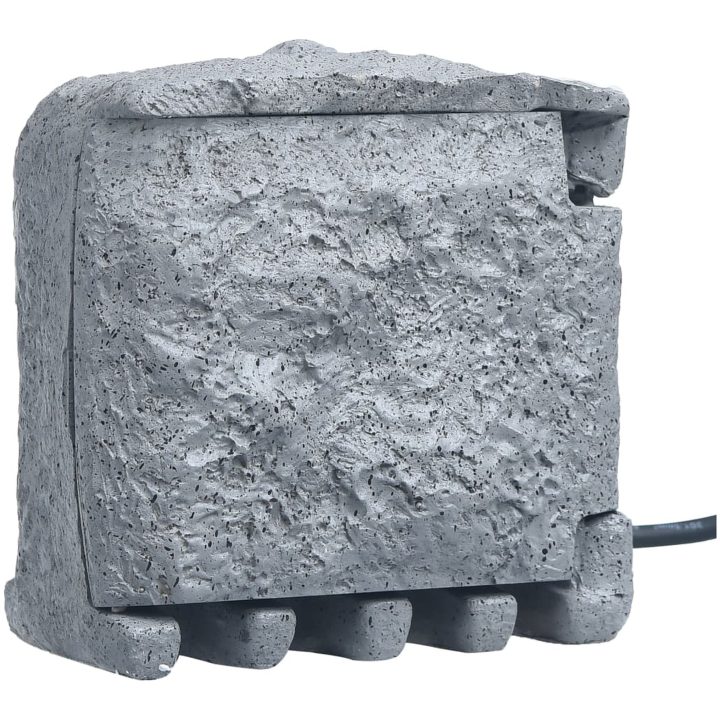 Stenformat trädgårdsuttag 2 uttag polyresin grå vidaXL – bild 2