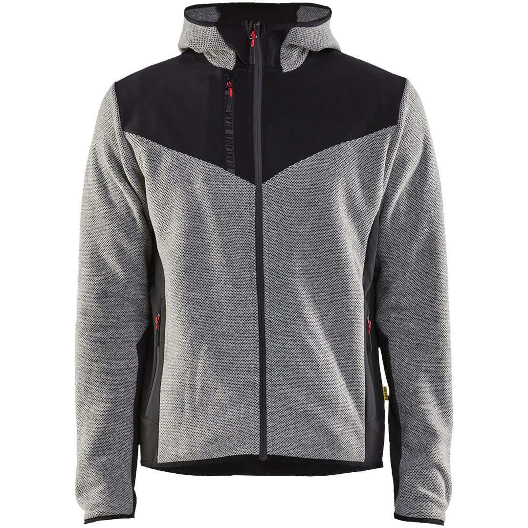 Stickad Jacka Svart/grå 59402536 Blåkläder JACKET 59402536 GREYMEL/BL XS