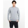 Stickad tröja Ashland Halfzip Gråmelerad James Harvest – miniatyr 2
