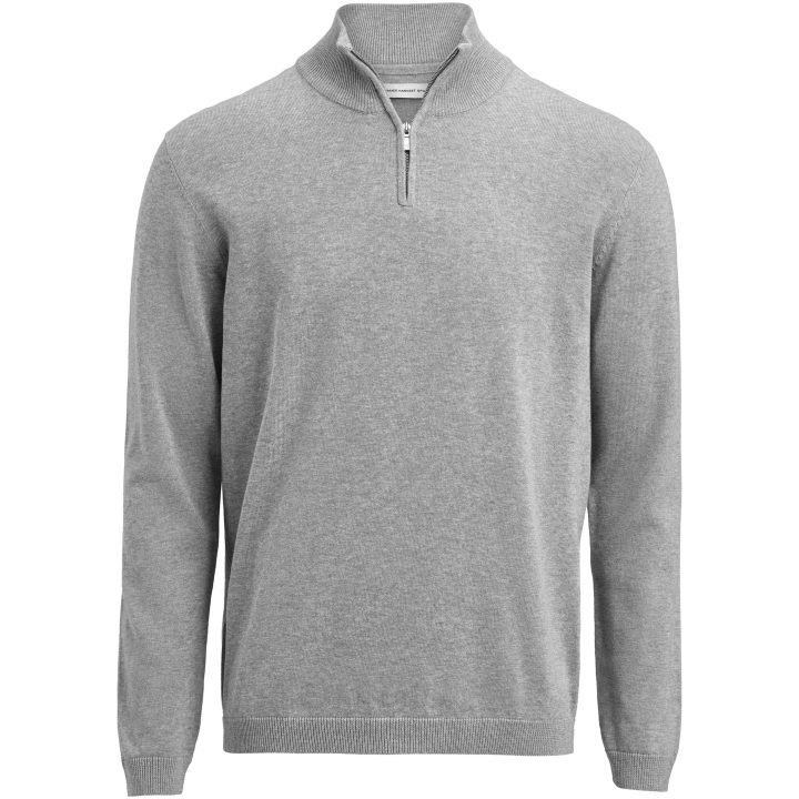 Stickad tröja Ashland Halfzip Gråmelerad James Harvest – bild 5