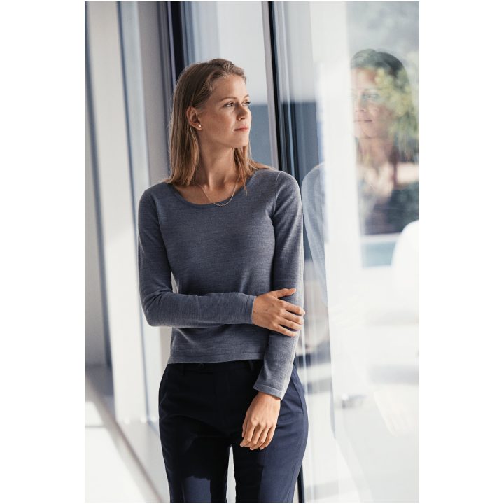 Stickad tröja Dam Merino U Marinblå J.Harvest & Frost XS – bild 5