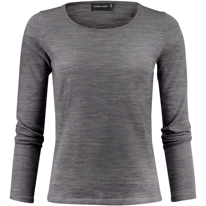 Stickad tröja Dam Merino U Mörkgrå melerad J.Harvest & Frost XS – bild 2