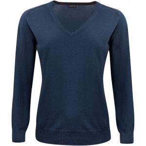 Stickad tröja Dam Merino V Marinblå J.Harvest & Frost