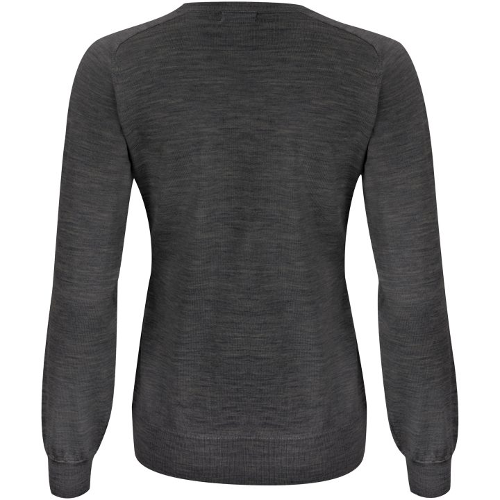 Stickad tröja Dam Merino V Mörkgrå melerad J.Harvest & Frost XS – bild 2